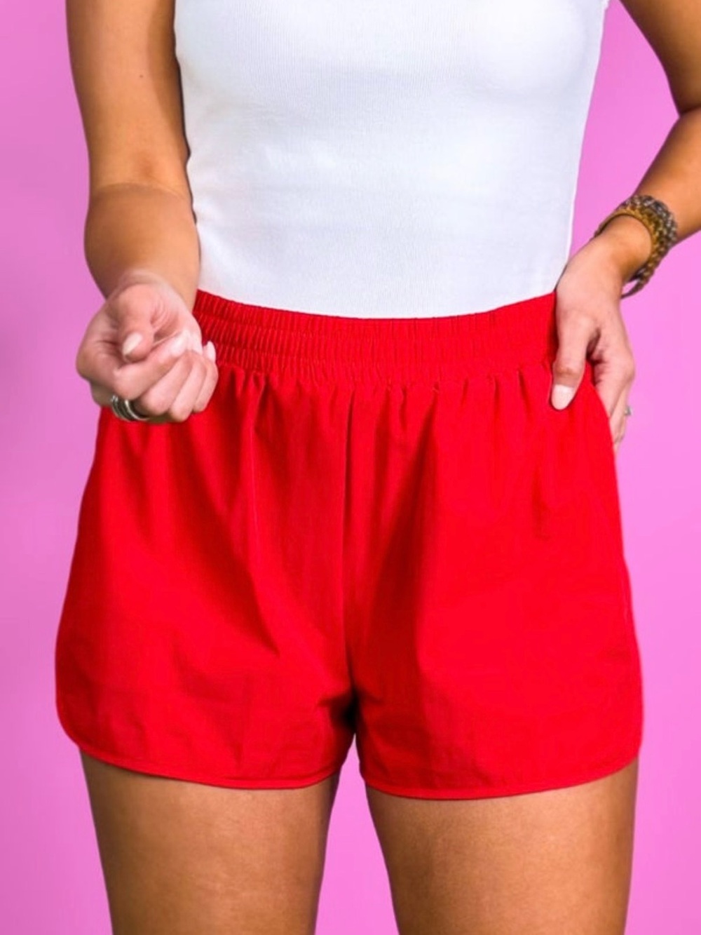 SSYS Solid Active Shorts In Red
